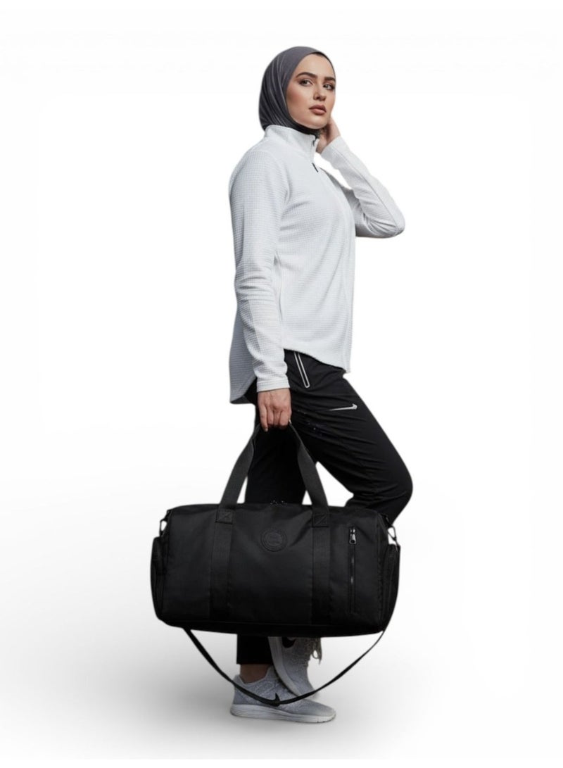 هاي لاين ستور شنطة High Line TrainX – ضد الماء للجيم والسفر مع جزء مخصص للحذاء – مثالية للجيم، رحلات الطيران الطويلة والقطارات القصيرة – باللون الأسود - Image 3